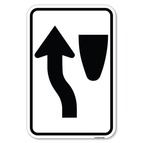 Signmission Traffic Sign Keep Left Symbol Heavy-Gauge Aluminum Sign, 12" x 18", A-1218-22790 A-1218-22790 - main